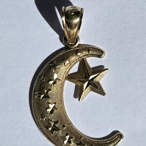 Celestial Gold Moon and Star Necklace